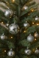 Bombki choinkowe zestaw 64 sztuk 5 cm w połysku srebrne styl disco