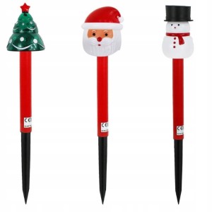 Lampka solarna LED figurka świąteczna mikołaj bałwan choinka 1szt