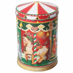 Puszka na ciastka świąteczna metalowa 20,2 cm w kształcie karuzeli 400 g