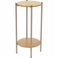 Stolik pomocniczy okrągły loftowy 31×61 cm naturalne drewno i metal