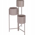 Kwietnik metalowy loftowy na 3 doniczki beżowy taupe 39×29×68 cm
