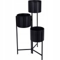 Kwietnik metalowy czarny styl loft 3 doniczki 39x29x68 cm