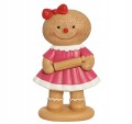 Figurka świąteczna Piernik żywica syntetyczna różowy 16cm 1szt