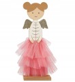 Figurka świąteczna Aniołek różowy brokat 31cm 1szt