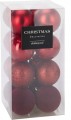 Bombki choinkowe 6 cm komplet 16 szt. ciemno czerwone nietłukące