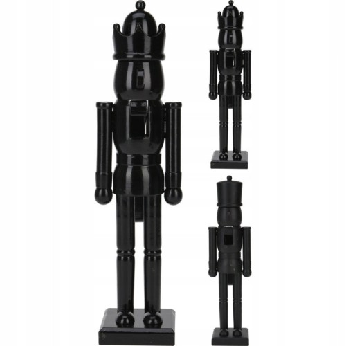 Figurka świąteczna Dziadek do orzechów drewniany czarny 38cm 1szt