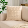 Poduszka dekoracyjna welurowa 45x45 cm kremowa miękka