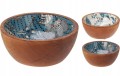 Miska z drewna mango 12x12x5 cm z niebieskim wzorem dekoracyjna i naturalna