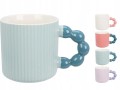Kubek porcelanowy pastelowy z uchem 340ml 1szt