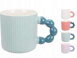 Kubek porcelanowy pastelowy z uchem 340ml 1szt