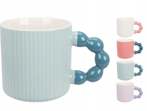 Kubek porcelanowy pastelowy z uchem 340ml 1szt