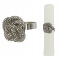 Zestaw 4 Pierścieni do serwetek srebrne glamour eleganckie 5cm