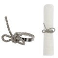 Zestaw 4 Pierścieni do serwetek srebrne glamour eleganckie 5cm
