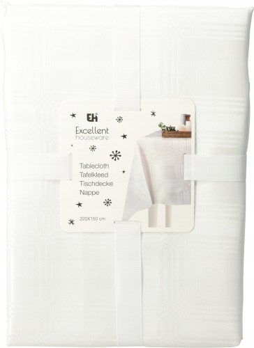 Obrus świąteczny na stół biały duży 220x150 cm