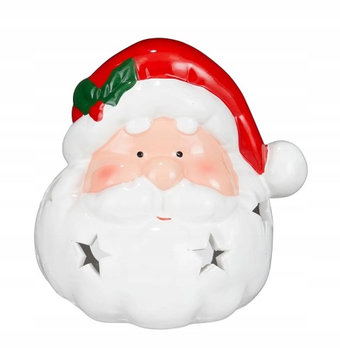 Świecznik ceramiczny tealight podgrzewacze świąteczny Święty Mikołaj 15cm