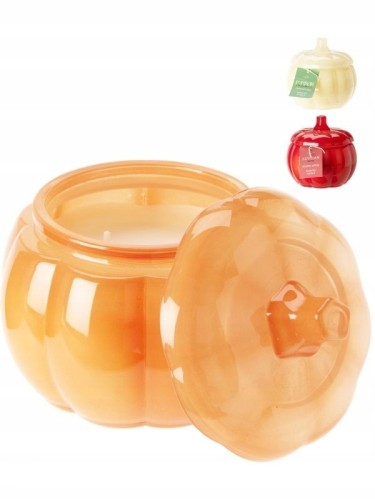 Świeca zapachowa w szkle w kształcie dyni 11x8 cm jesienna 3 zapachy 1szt