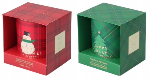 Świeca zapachowa świąteczna w szkle 9 cm czerwono zielona 2 zapachy 1szt