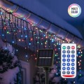 Lampki choinkowe sople 480 LED solarne z pilotem USB multikolor 16 m