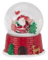 Dekoracja kula śnieżna 12 cm święty Mikołaj w śniegu szkle