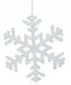 Zawieszka choinkowa ze sklejki płatek śniegu biała duża 20cm 1szt