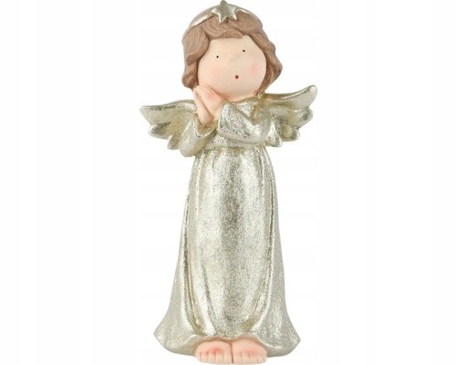 Figurka świąteczna Aniołek tworzywo sztuczne złoty 40cm