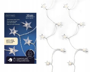 Lampki choinkowe gwiazda na baterie 20LED 380 cm