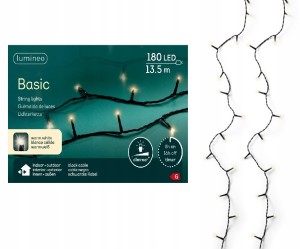 Lampki choinkowe światełka ciepły biały LED 180 diod 13,5m