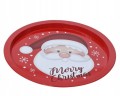 Patera talerz metalowy świąteczny wzór czerwony 32cm 1szt