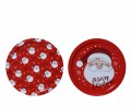 Patera talerz metalowy świąteczny wzór czerwony 32cm 1szt