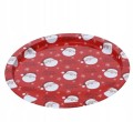 Patera talerz metalowy świąteczny wzór czerwony 32cm 1szt