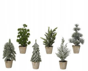 Figurka świąteczna mini choinka w doniczce tworzywo sztuczne 20cm 1szt