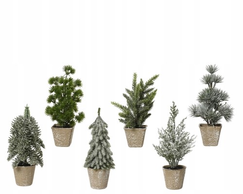 Figurka świąteczna mini choinka w doniczce tworzywo sztuczne 20cm 1szt
