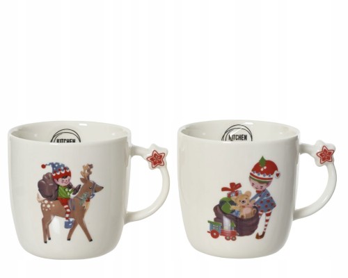 Kubek porcelanowy świąteczny czerwone ucho 300ml 1szt