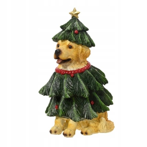 Figurka świąteczna Piesek choinka tworzywo sztuczne kolorowy 24cm