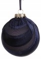 Bombka choinkowa plastikowa granatowa welurowa 8cm 1szt