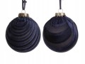 Bombka choinkowa plastikowa granatowa welurowa 8cm 1szt