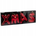 Bombki świąteczne litery 4 szt. XMAS STAR LOVE COOL złote i czerwone