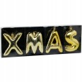 Bombki świąteczne litery 4 szt. XMAS STAR LOVE COOL złote i czerwone