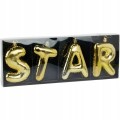 Bombki świąteczne litery 4 szt. XMAS STAR LOVE COOL złote i czerwone