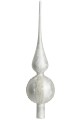 Szpic choinkowy szklany czubek błyszczący srebrny 31cm 1szt