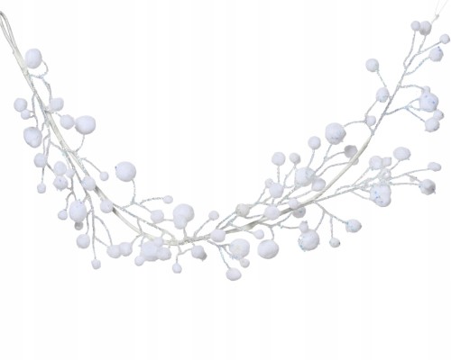 Girlanda nylonowa biała elegancka gałązka biała łańcuch świąteczny 15x95 cm