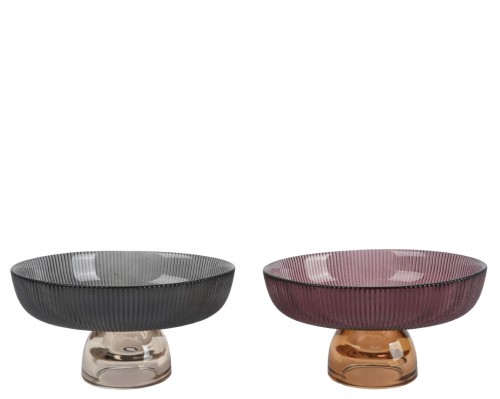 Patera szklana okrągła na nóżce mała elegancka 15cm 1szt