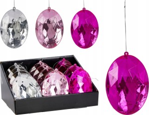 Bombka choinkowa plastikowa diament 10x6x10,5 cm 3 kolory do wyboru