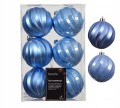 Zestaw 6 bombek choinkowych plastikowe 8cm niebieskie baby blue mat połysk