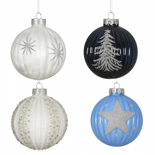 Bombka choinkowa szklana gładka świąteczna 8cm 1szt