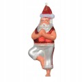 Bombka choinkowa kształtka szklana Mikołaj Yoga 15,9cm 1szt