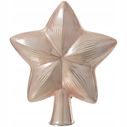 Szpic choinkowy szklany czubek błyszczący gwiazda różowy 17cm 1szt