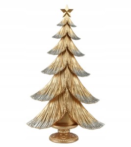 Figurka Świąteczna tworzywo sztuczne złota choinka duża 48cm 1szt