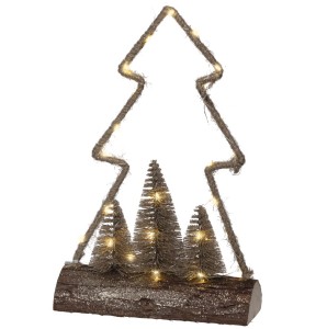 Lampka świąteczna stojąca choinka metalowa LED 34cm 1szt