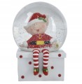 Figurka świąteczna kula śnieżna tworzywo sztuczne elf 10,5x13,5 cm 1szt